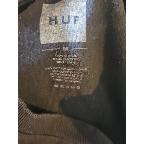 Huf Worldwide Long Sleeve Black‎ Tee Pink Graphics triangles Y2K Retro - Picture 7 of 7